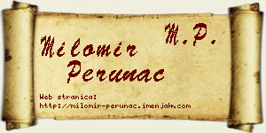 Milomir Perunac vizit kartica